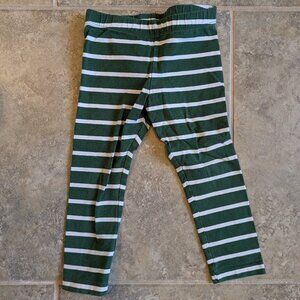 Primary Leggings, Green and White Striped, Size 3